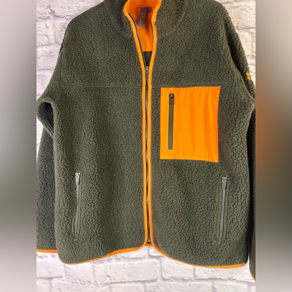 Sweaty Betty Olive and Orange Wanderer Sherpa Jacket - Picture 3 of 7